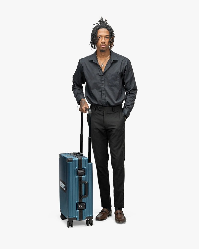 22 inch Wide Handle Hardcase Luggage : Blue - Kenmo®