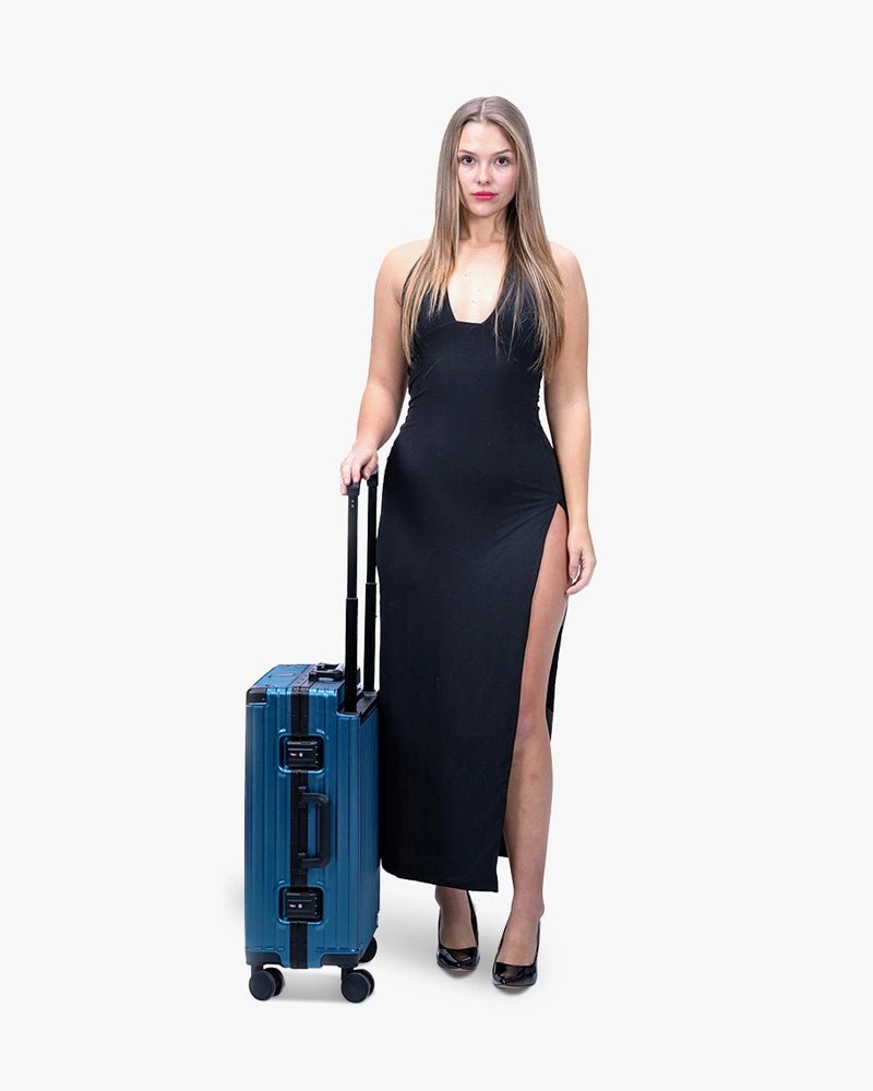22 inch Wide Handle Hardcase Luggage : Blue - Kenmo®