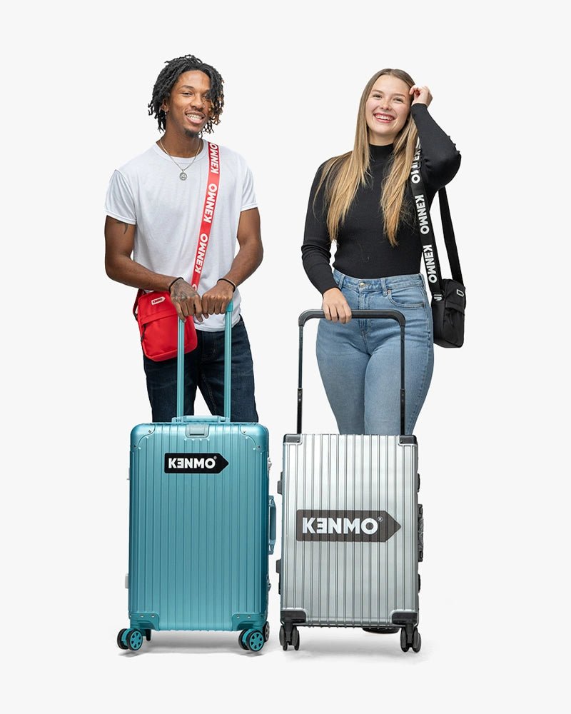 24 inch Aluminum Luggage : Blue - Kenmo®