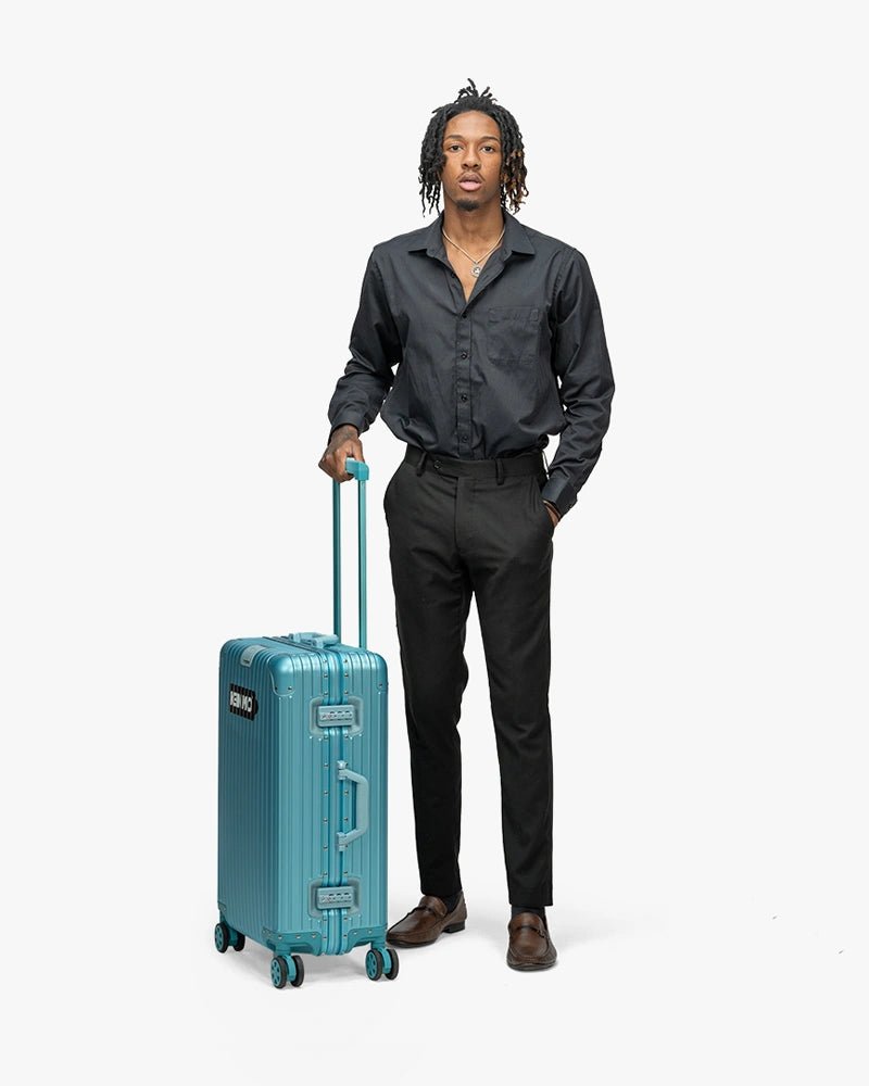 24 inch Aluminum Luggage : Blue - Kenmo®
