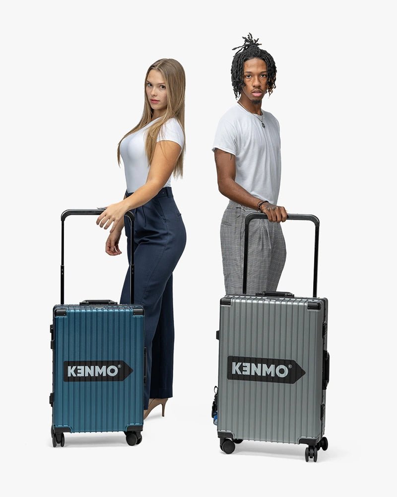 24 inch Wide Handle Hardcase Luggage : Silver - Kenmo®