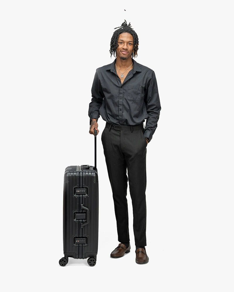 26 inch Aluminum Luggage : Black - Kenmo®