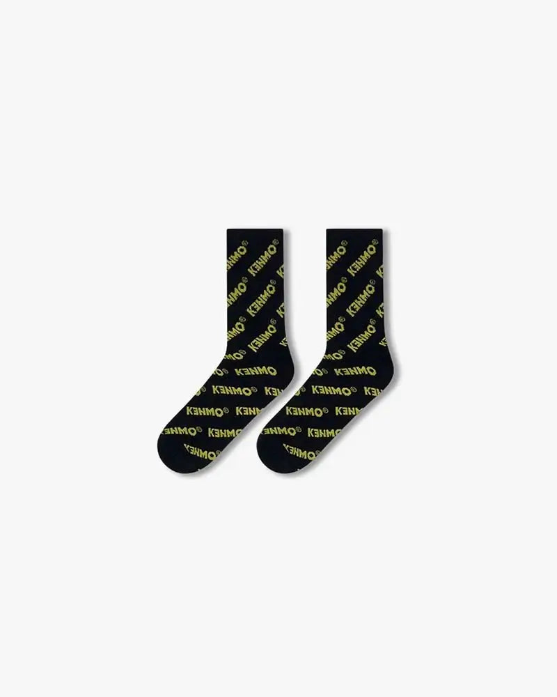 All Over Logo Socks : Black - Kenmo®