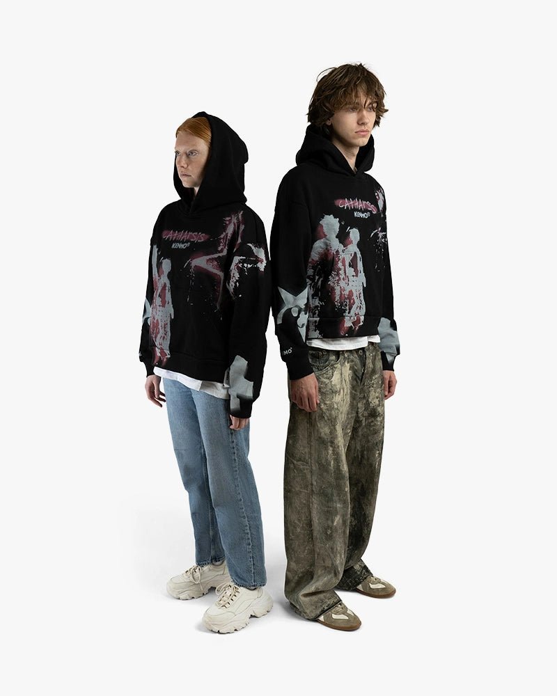 Catharsis Cropped Hoodie : Black - Kenmo®
