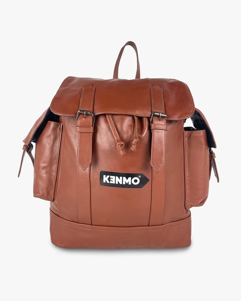 Genuine Leather Backpack : Brown - Kenmo®