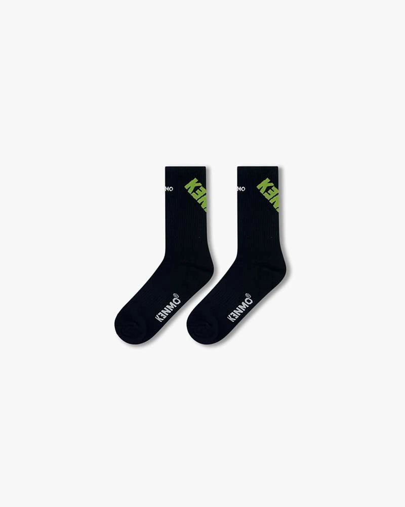 Black Logo Socks – Slanted Back Logo Streetwear Essentials - Kenmo®