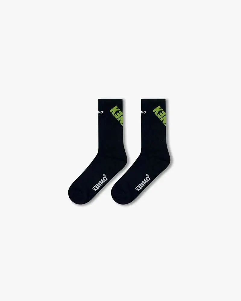 Black Logo Socks – Slanted Back Logo Streetwear Essentials - Kenmo®