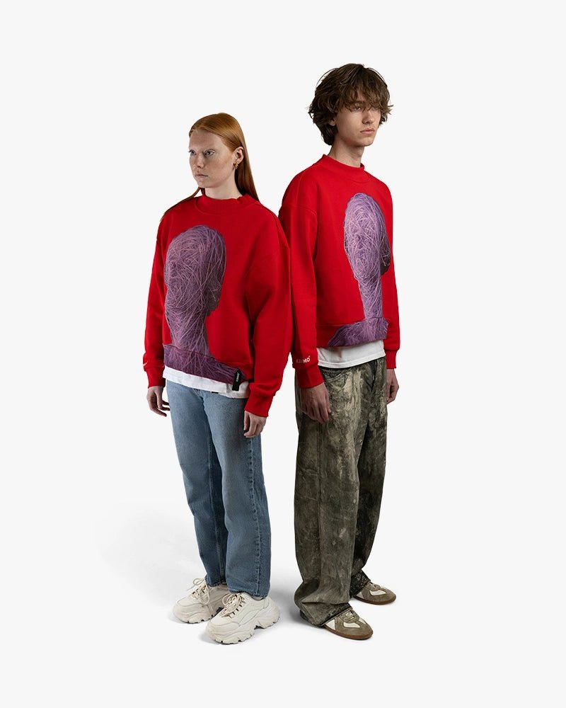 Twine Girl Cropped Sweatshirt : Red - Kenmo®