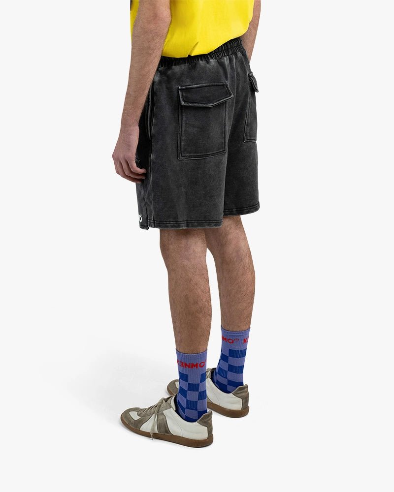 Washed Cargo Shorts : Black - Kenmo®