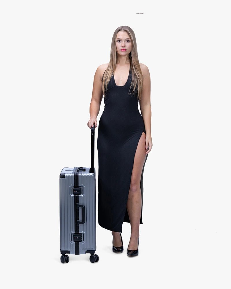 22 inch Wide Handle Hardcase Luggage : Silver - Kenmo®