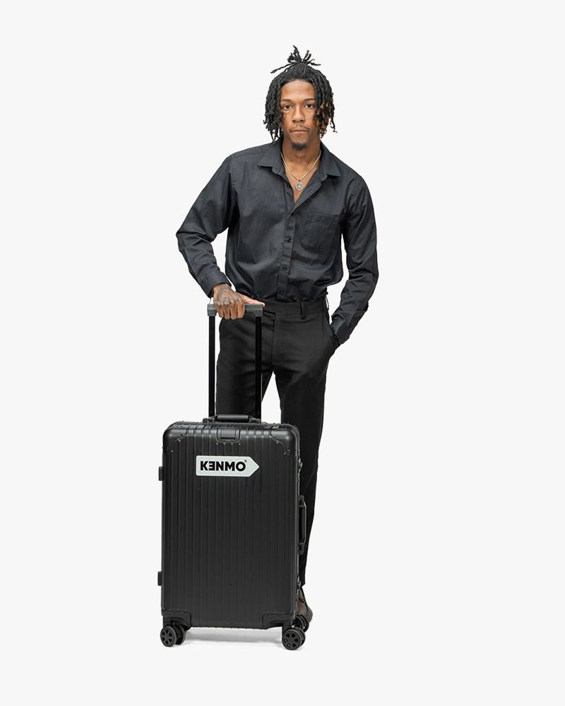 24 inch Aluminum Luggage : Black - Kenmo®