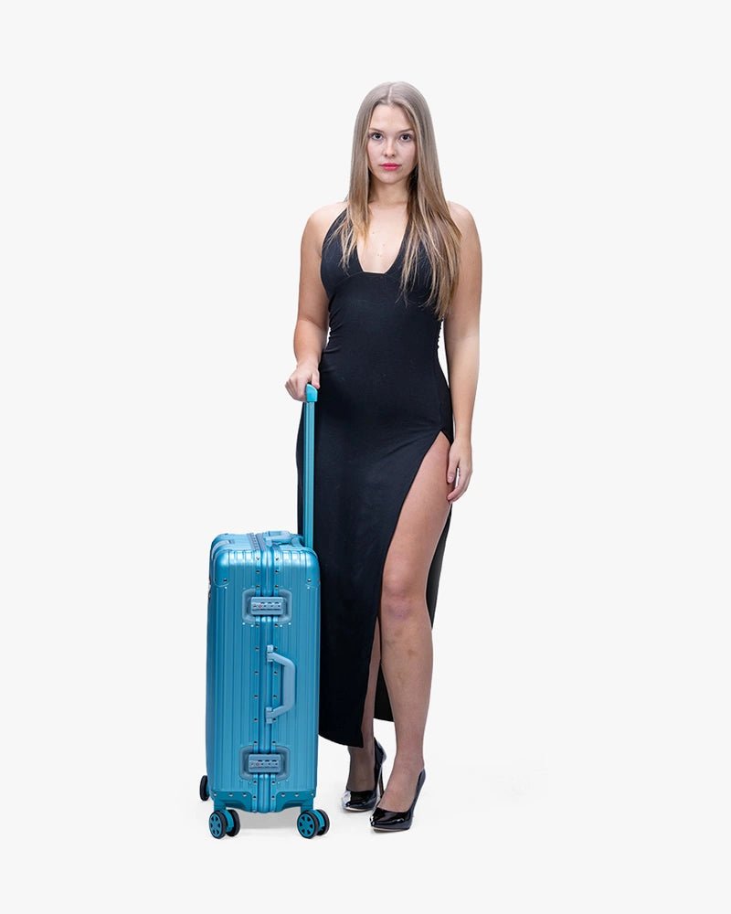 24 inch Aluminum Luggage : Blue - Kenmo®