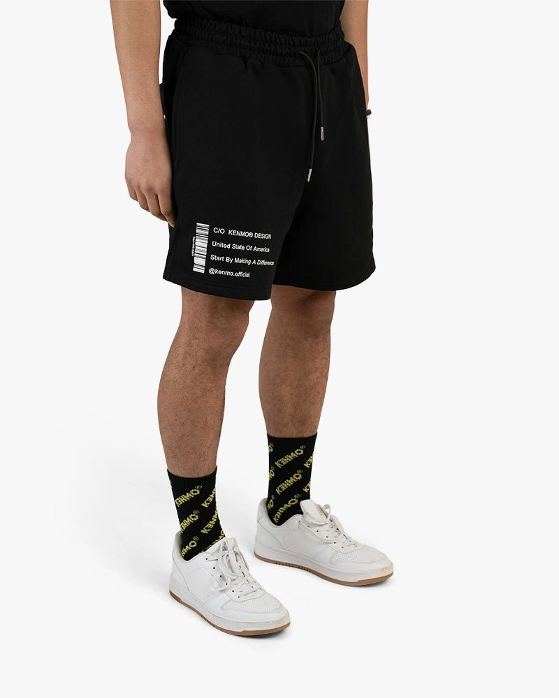 All Over Logo Socks : Black - Kenmo®
