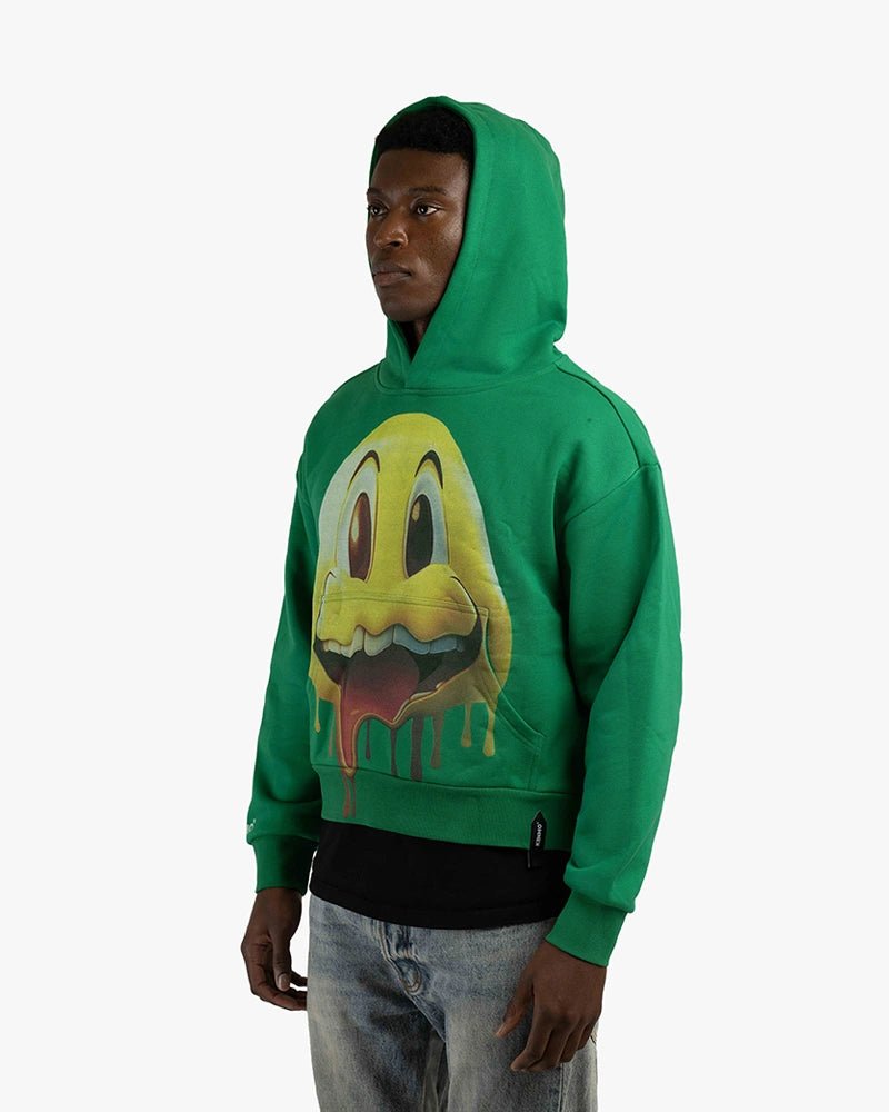 Cartoon Face Cropped Hoodie : Green - Kenmo®
