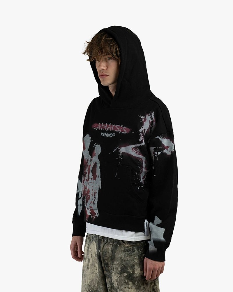 Catharsis Cropped Hoodie : Black - Kenmo®