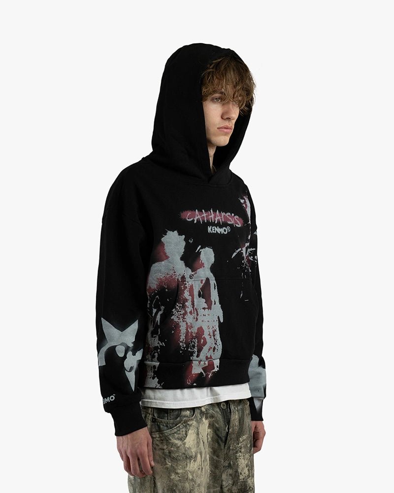 Catharsis Cropped Hoodie : Black - Kenmo®
