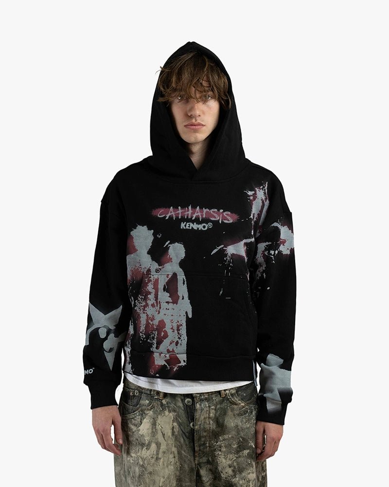 Catharsis Cropped Hoodie : Black - Kenmo®