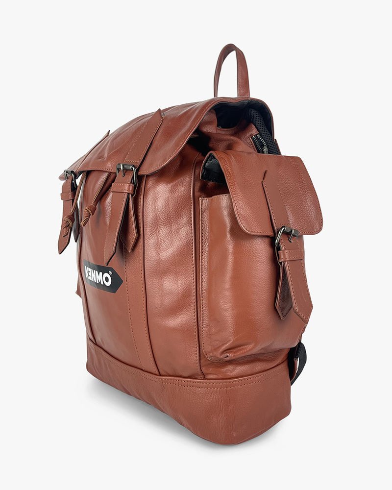 Genuine Leather Backpack : Brown - Kenmo®