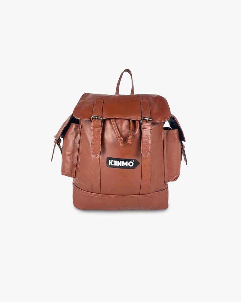 Genuine Leather Backpack : Brown - Kenmo®