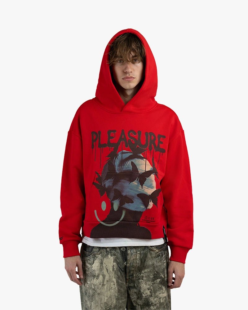 Pleasure Cropped Hoodie : Red - Kenmo®