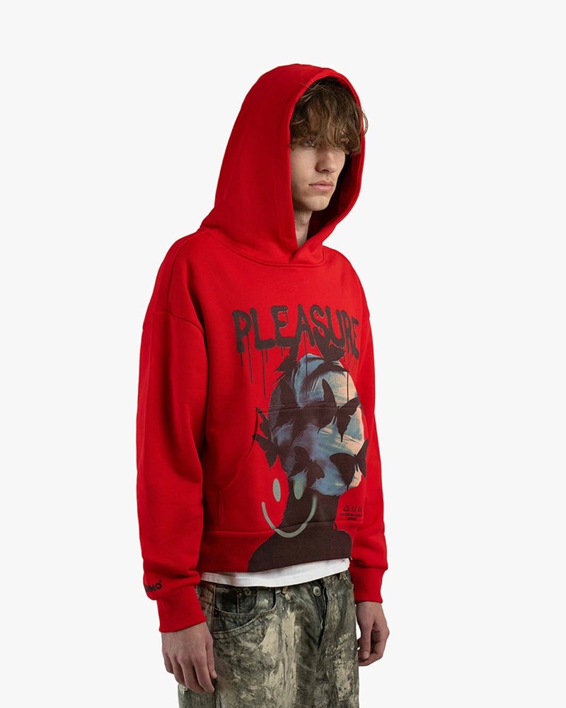 Pleasure Cropped Hoodie : Red - Kenmo®