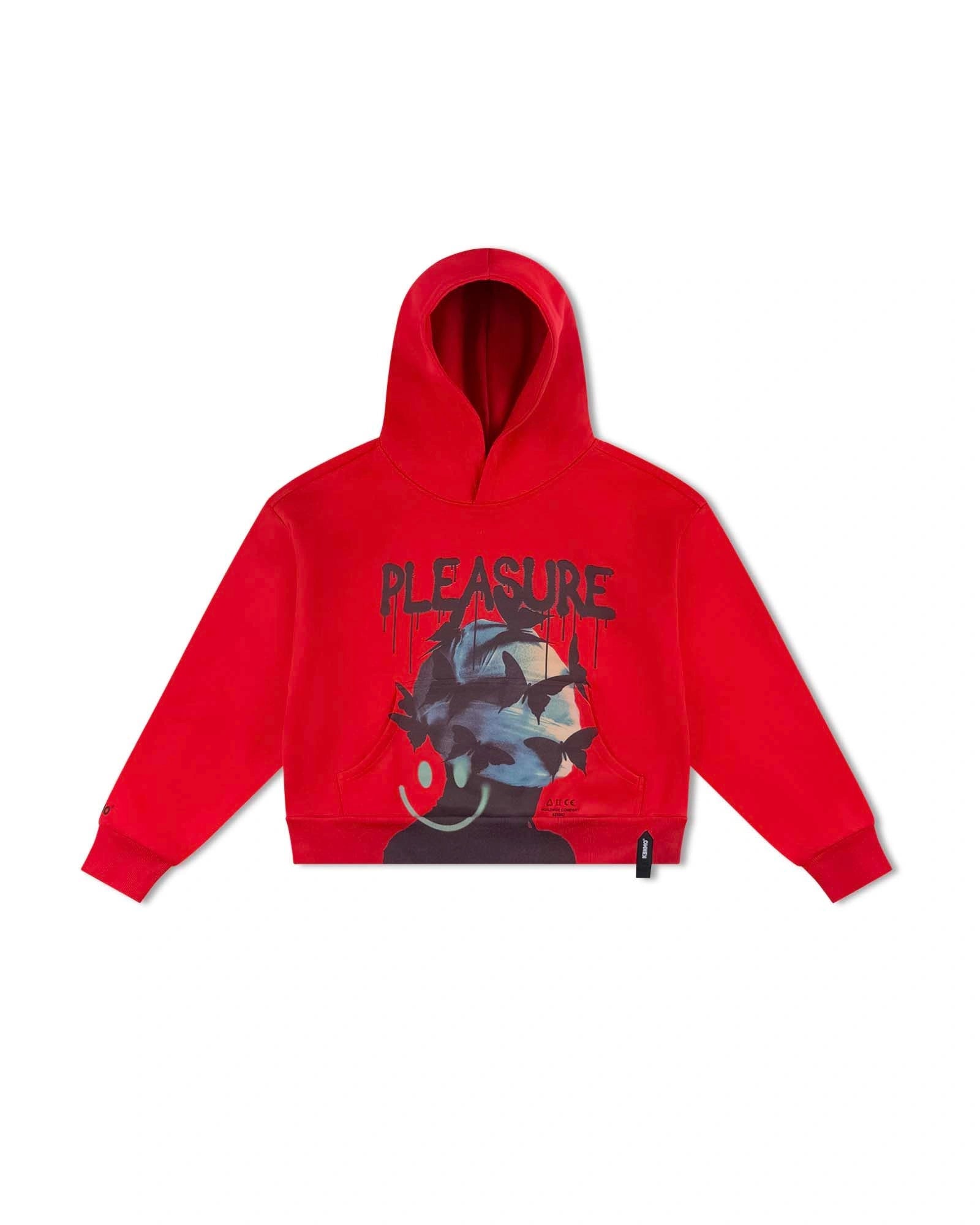 Pleasure Cropped Hoodie : Red - Kenmo®