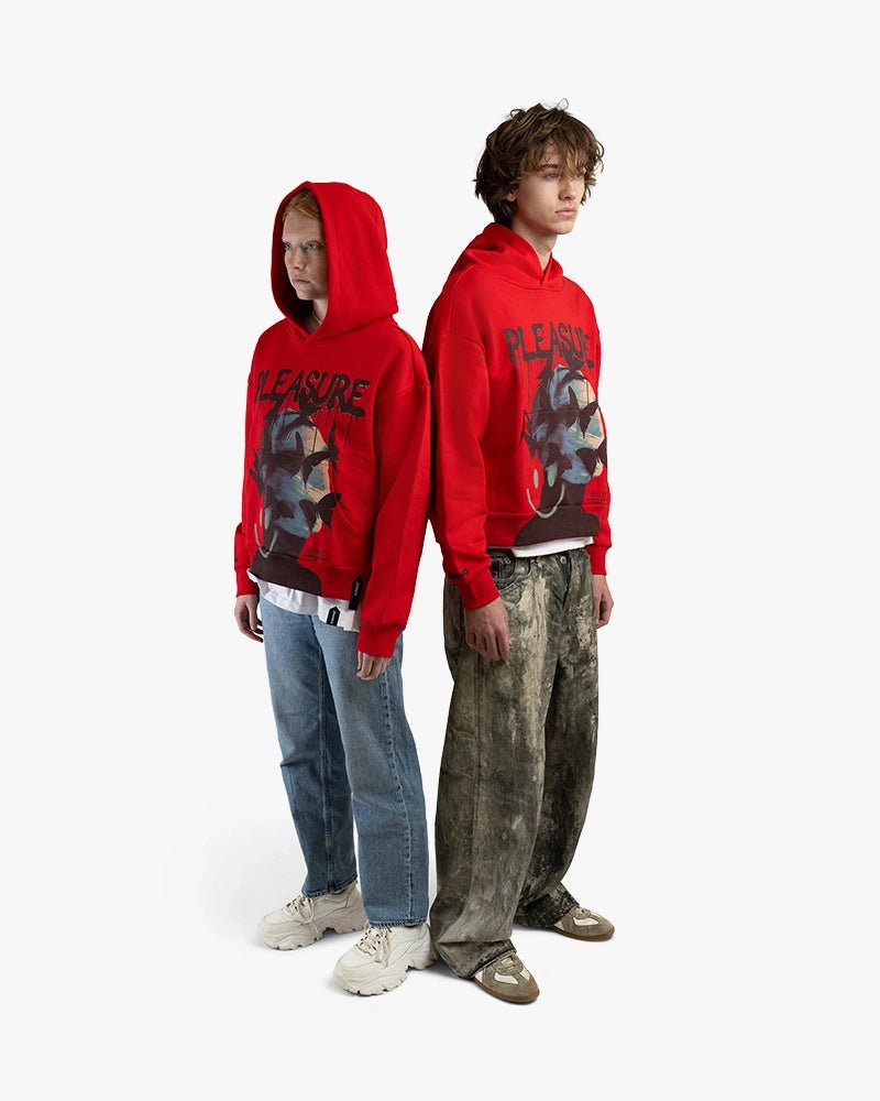 Pleasure Cropped Hoodie : Red - Kenmo®