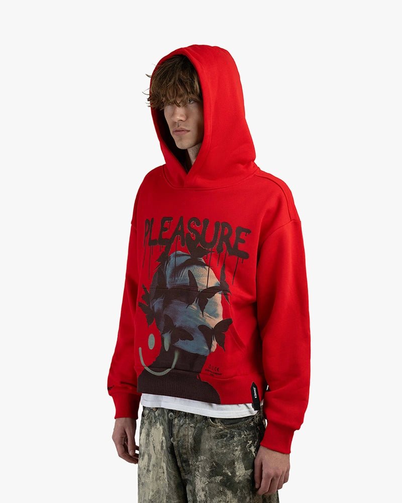 Pleasure Cropped Hoodie : Red - Kenmo®