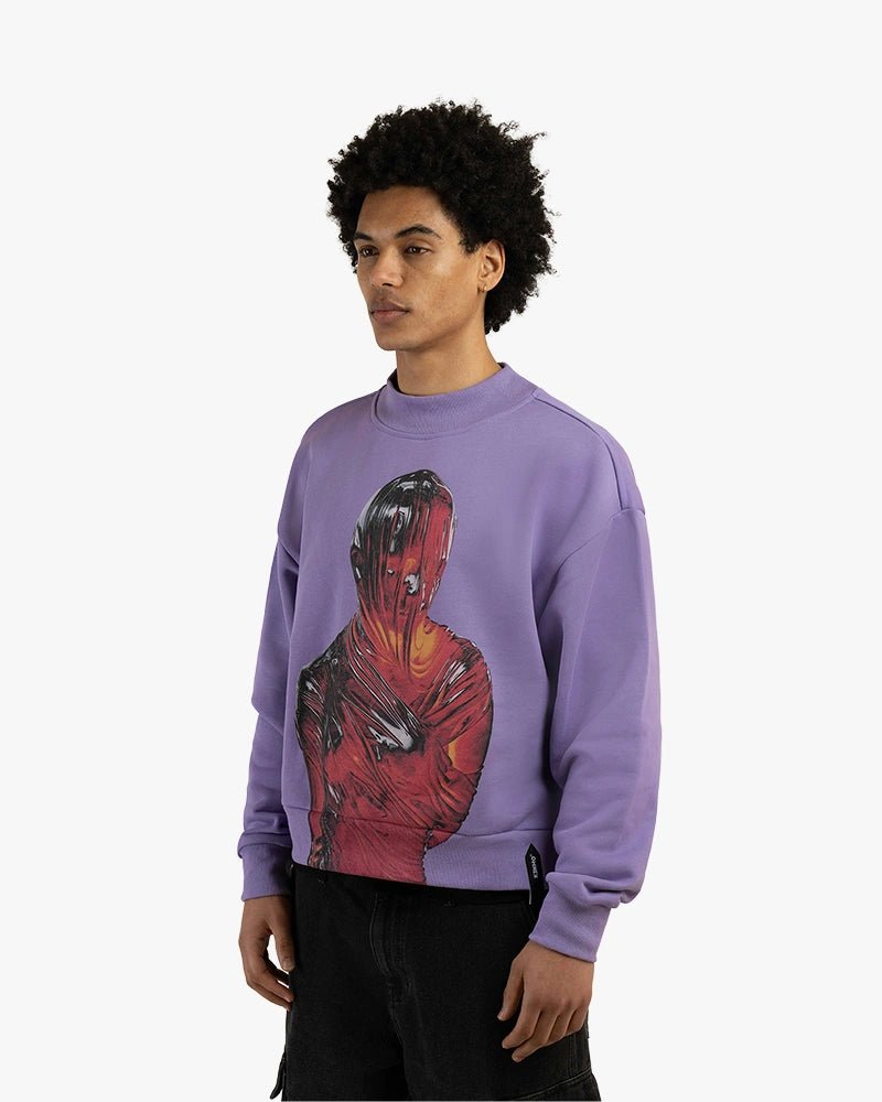 Robot Cropped Sweatshirt : Purple - Kenmo®