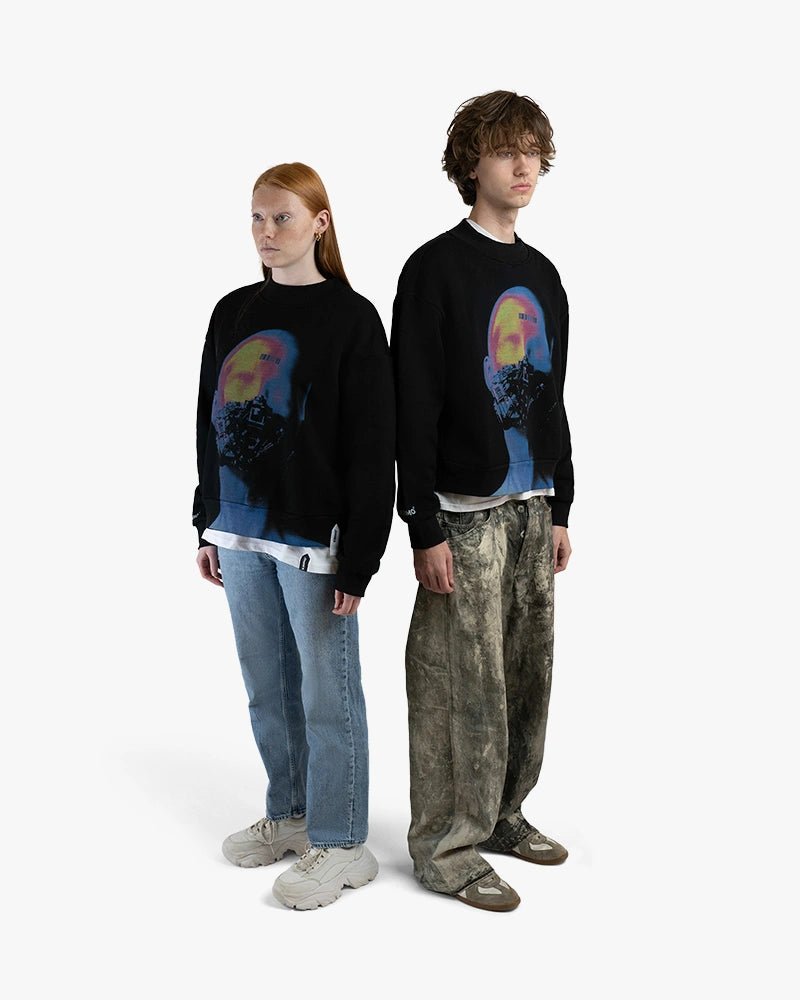 Silent Cyborg Cropped Sweatshirt : Black - Kenmo®