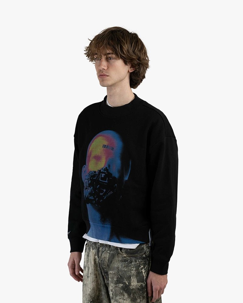 Silent Cyborg Cropped Sweatshirt : Black - Kenmo®