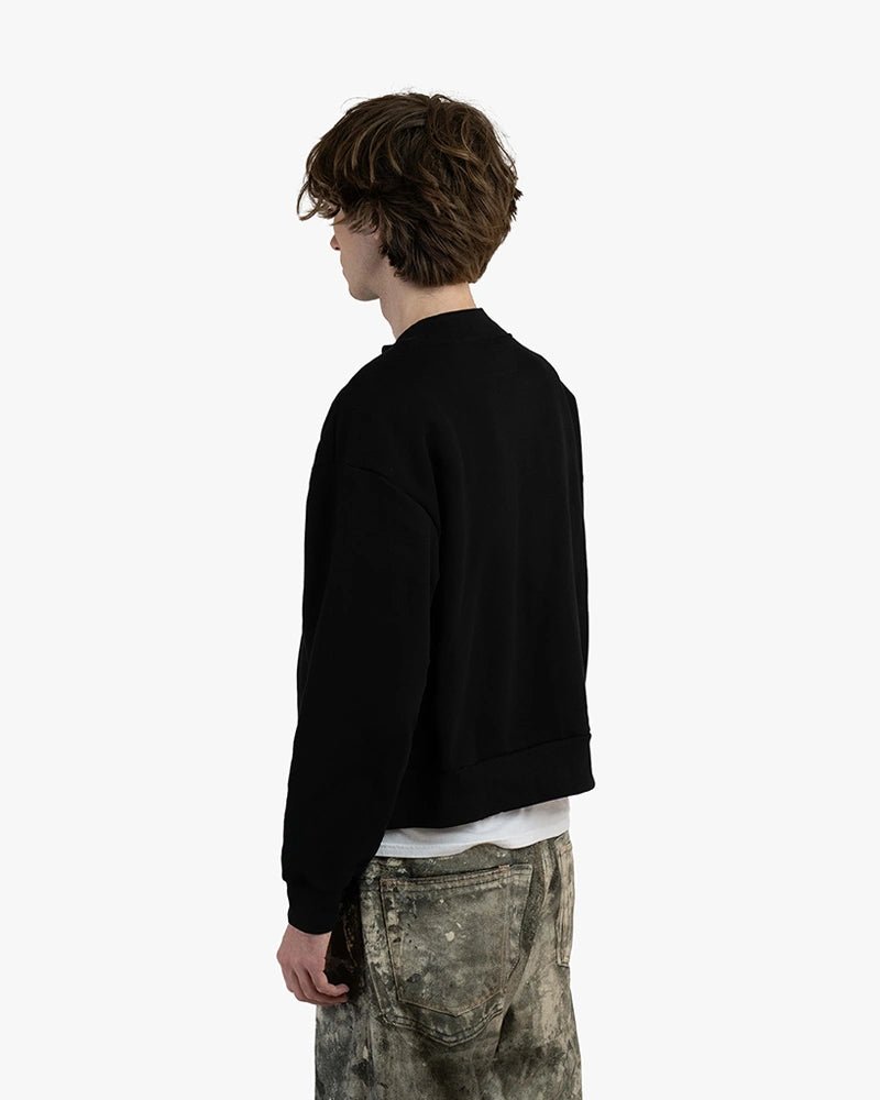 Silent Cyborg Cropped Sweatshirt : Black - Kenmo®