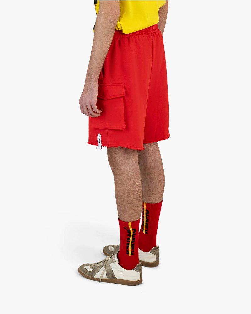 Red Strikethrough Logo Socks – Bold Streetwear Style - Kenmo®