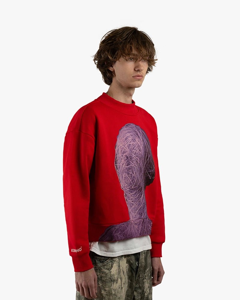 Twine Girl Cropped Sweatshirt : Red - Kenmo®